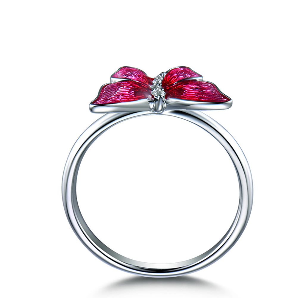 Fashion Butterfly Shiny Rhinestone Ring Women Party Cocktail Jewelry Charm Gift