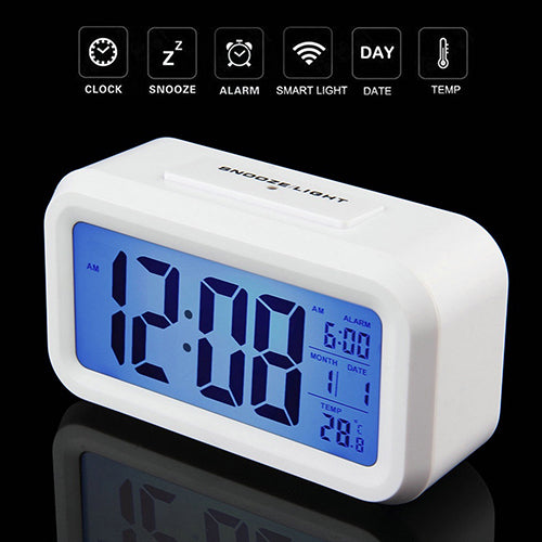 Led Digital Electronic Alarm Clock Backlight Time With Calendar + Thermometer