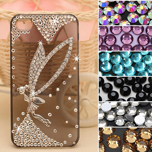 1440 Pcs Colorful Rhinestones Flat Back Accessories Diy Phone Case Nail Decals