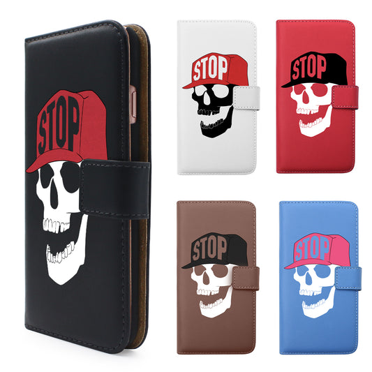 Faux Leather Cool Skull Flip Stand Wallet Case Cover for iPhone 7 7 Plus 6 Plus