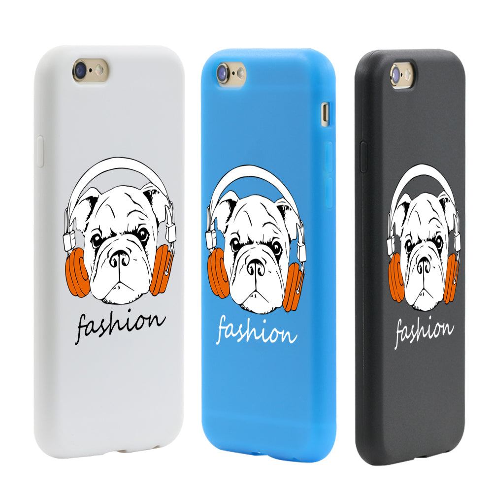Dog with Headphone Touch Screen Flip Full Case for iPhone 6S Samsung S6 S7 Edge