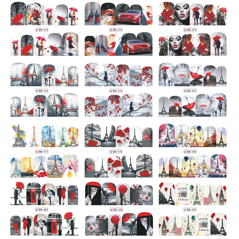 Graceful Eiffel Tower DIY Nail Art Sticker Finger Tip Manicure Decal Decoration