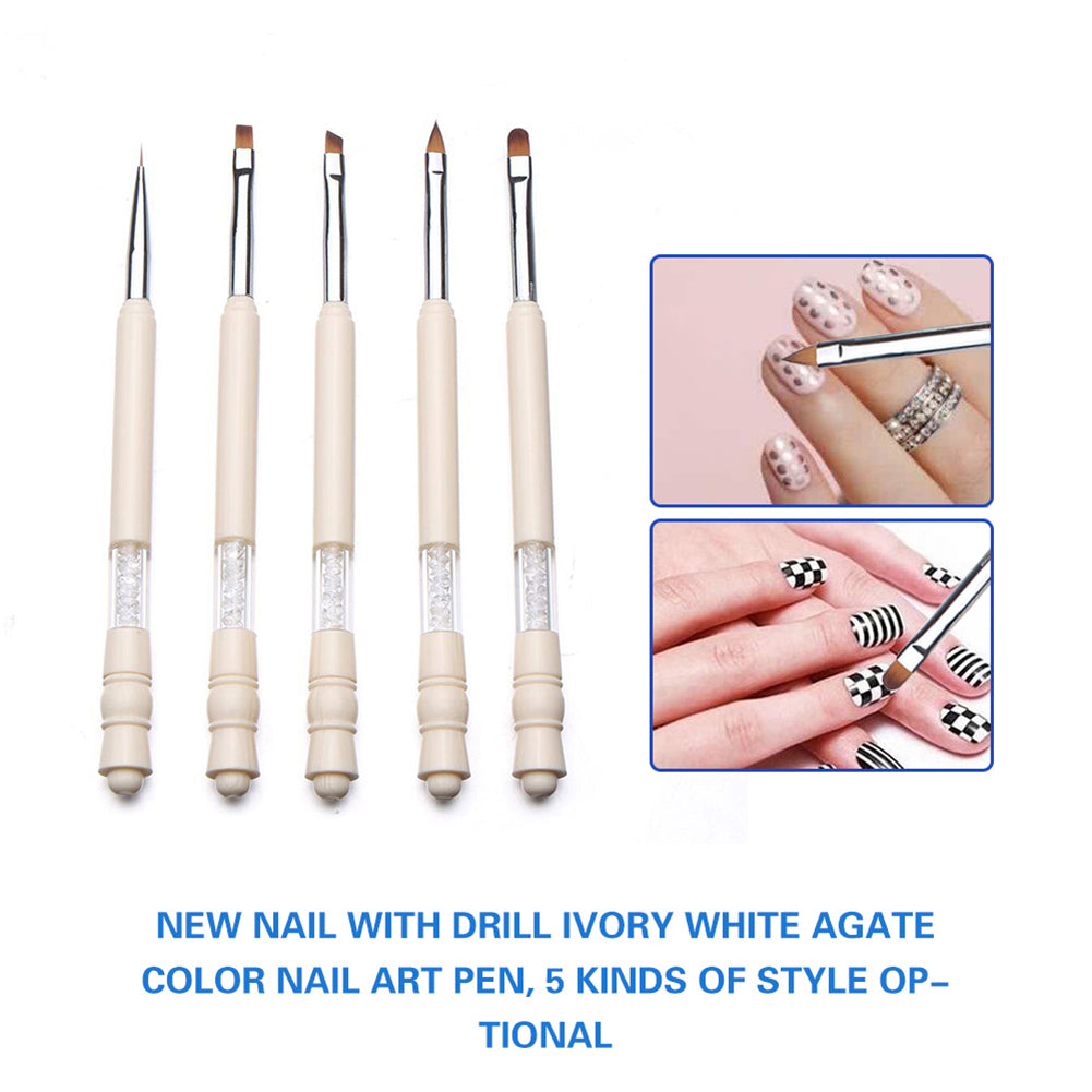 Nail Art UV Gel Clear Faux Crystal Detail Liner Painting Drawing Pen Brush Tool