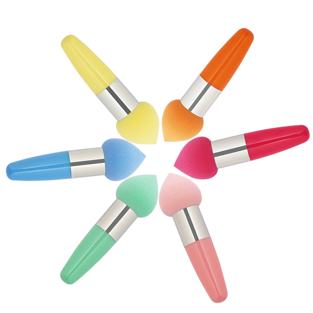 Cute Soft Peach Shape Head Cosmetic Make Up Foundation Sponge Face Puff Stick