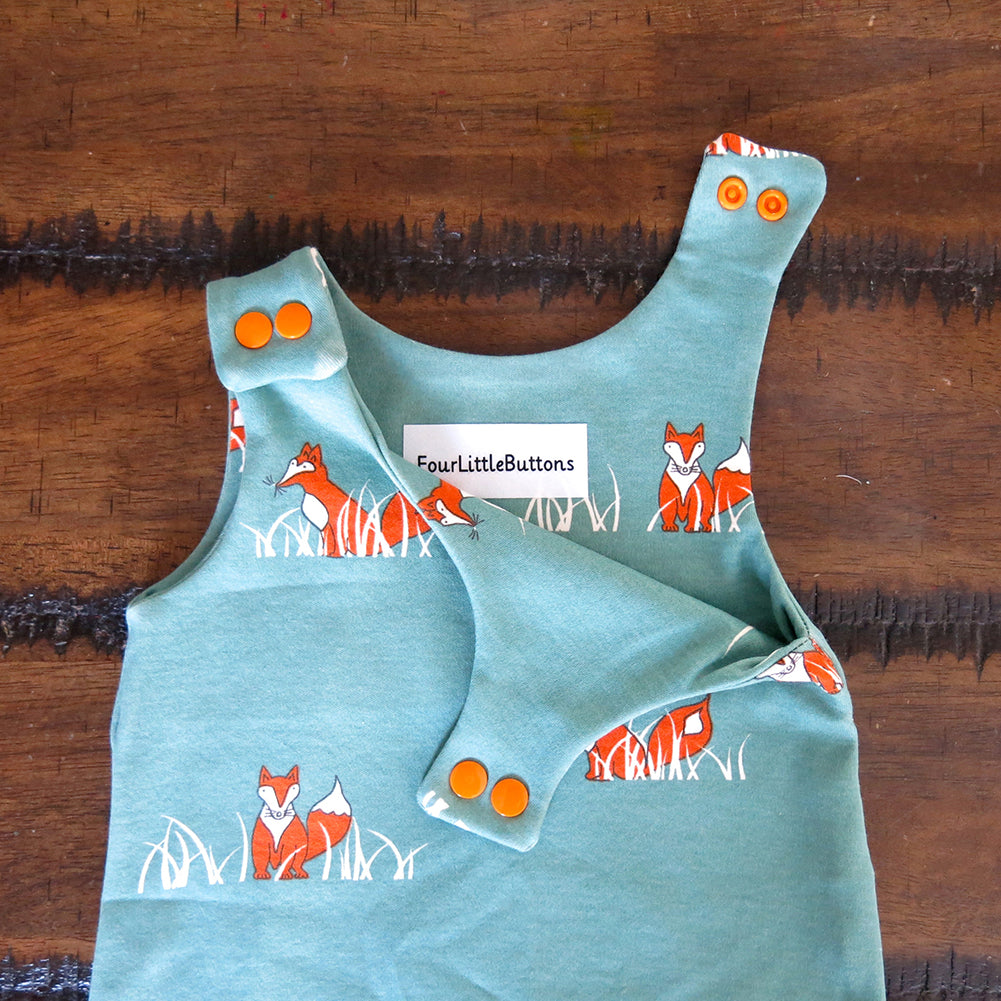 Unisex Cute Cartoon Fox Pattern Sleeveless Baby Summer Romper Jumpsuits