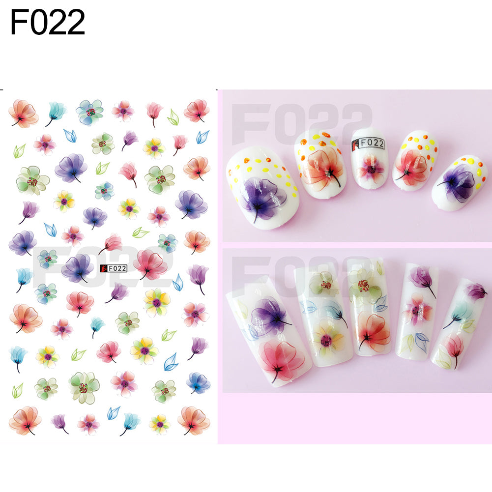 1 Sheet Flowers Butterfly Pattern Nail Art Stickers DIY Decal Manicure Tools