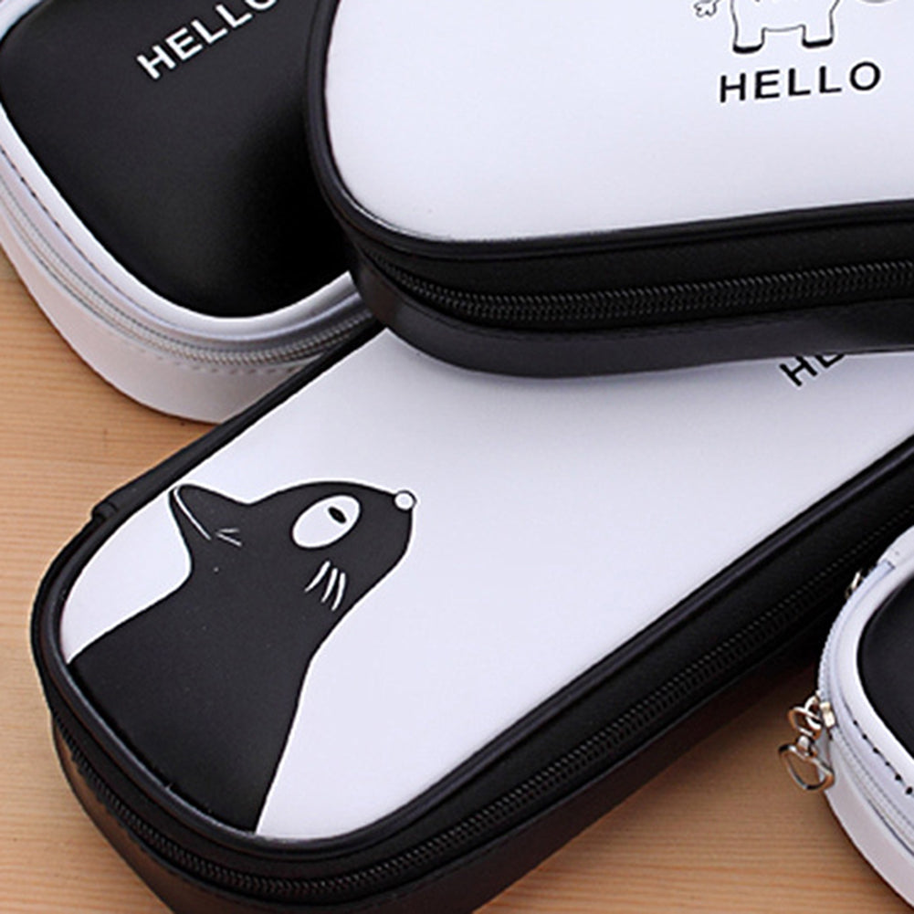 Animal Plant Large Capacity Pen Pouch Pencil Case Stationery Storage Bag Box