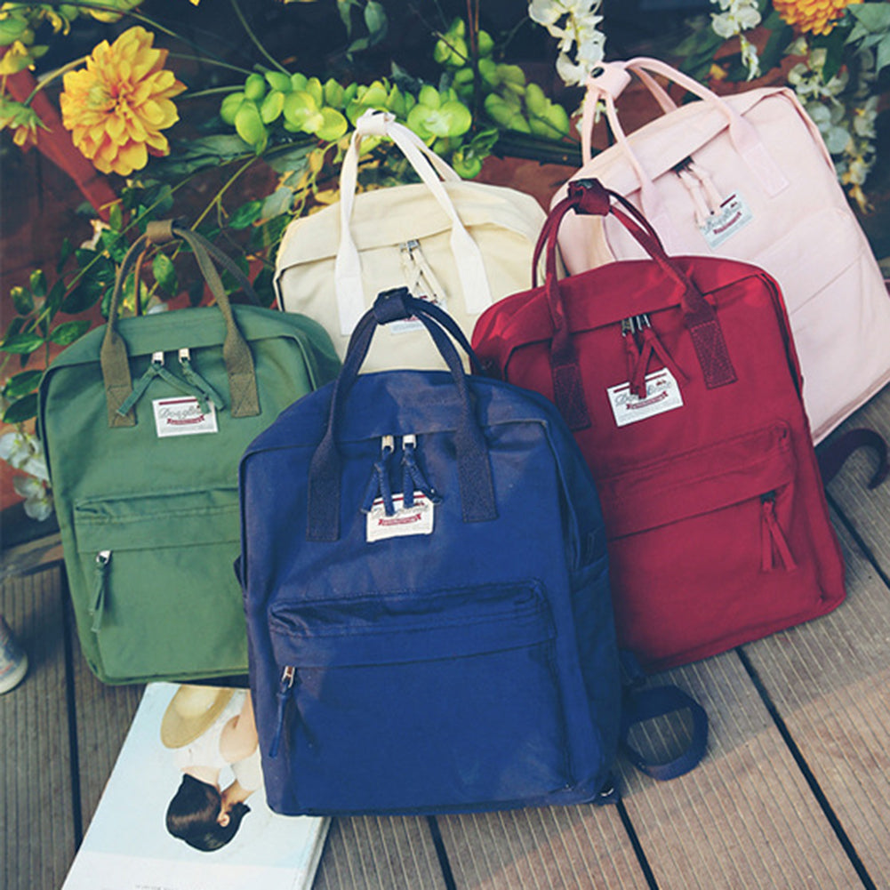 Vintage Canvas Shoulder Bag Backpack Student Women Girl Rucksack School Bookbag