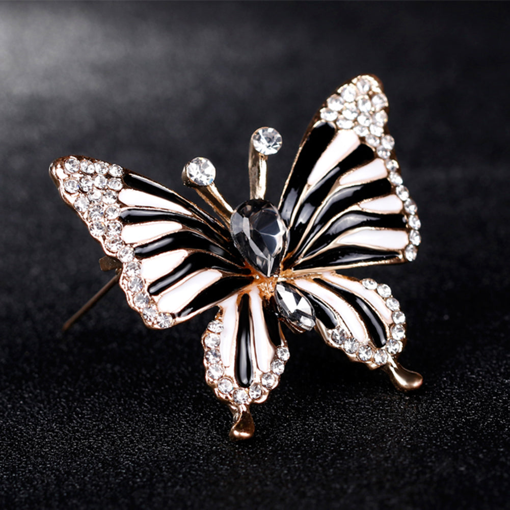 Fashion Butterfly Shiny Rhinestone Enamel Brooch Pin Ladies Wedding Gift Jewelry