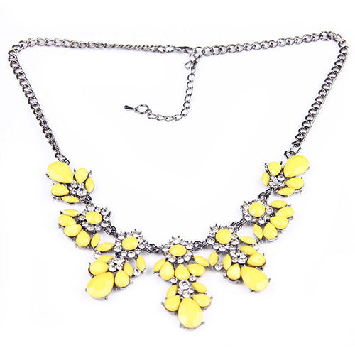 Women's Vintage Bohemian Flower Bubble Bib Choker Statement Necklace Jewelry