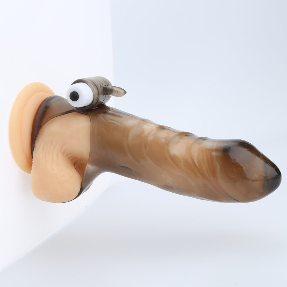 Clear Reusable Penis Electric Extension Shock Delay Ejaculation Male Sex Toy