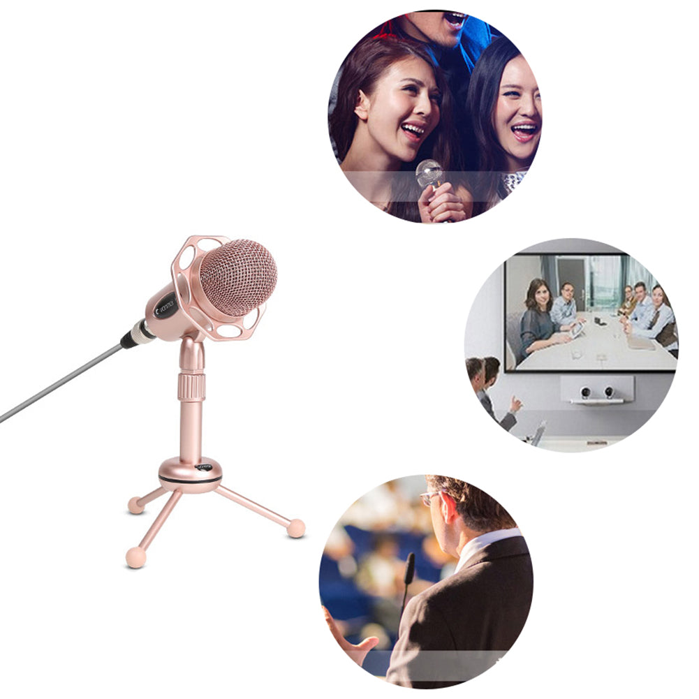 3.5mm Portable Omnidirectional XLR Cable Karaoke Singing Computer Microphone Mic