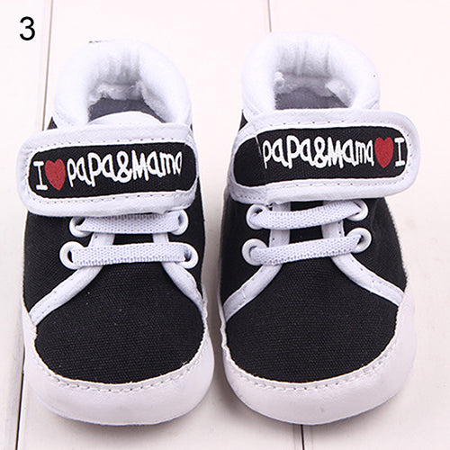Toddler Baby Boys Girls I Love Papa Mama Letter Print Prewalkers Sneakers Shoes