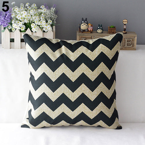 Retro Home Decorative Linen Cotton Blended Cushion Cover Crown Throw Pillow Case