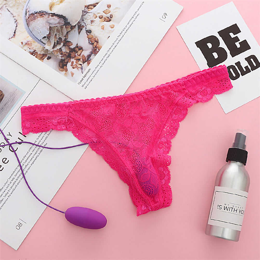 Sexy See-through Women Panties Flower Lace G-String Solid Color Underwear Briefs