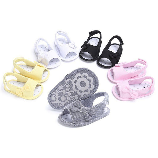Baby Girl Cute Bowknot Flower Soft Sole Prewalker Anti-Skid Shoes Summer Sandals