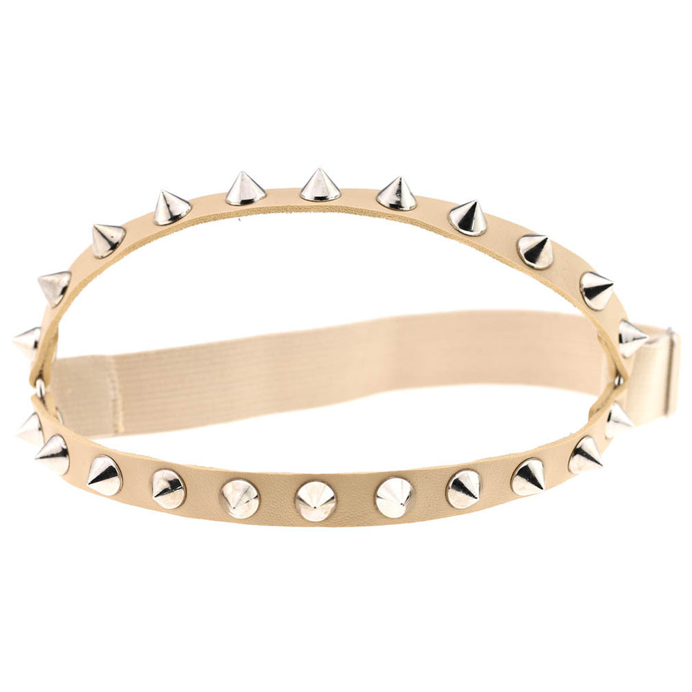 Fashion Punk Women Faux Leather Rivet Spike Sexy Leg Ring Stocking Body Jewelry