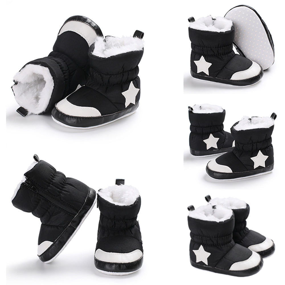Simple Star Pattern Baby Boys Girls Casual Anti-Slip Winter Boots Thicken Shoes