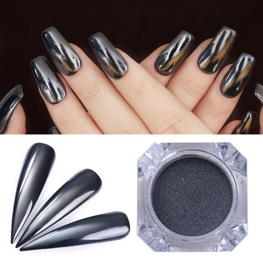 Black Mirror Effect Shinning Glitter Pigment Dust Women Party Nail Art Powder