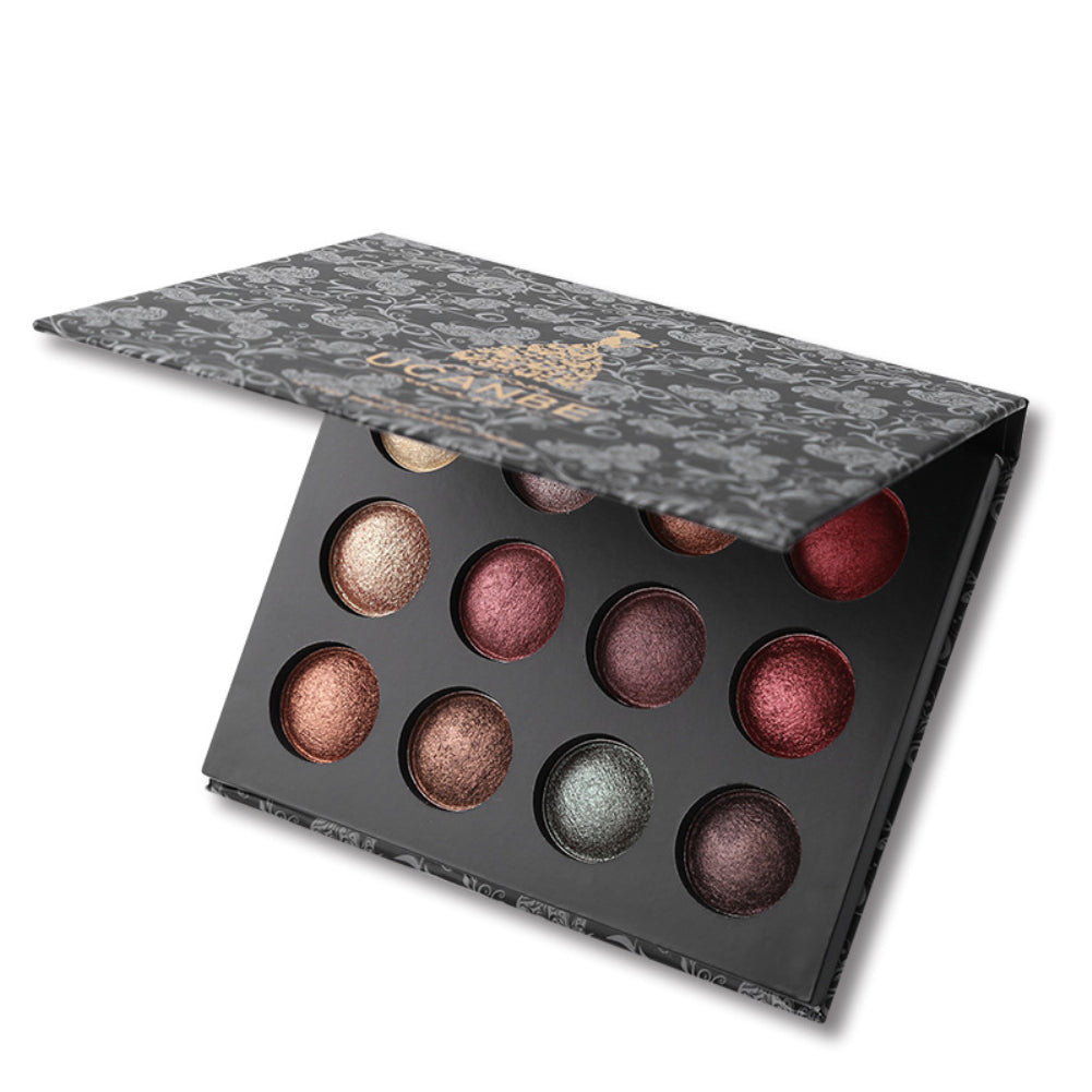 Matte Shimmer Pigment Powder Smoky Nude Makeup Pro 12 Colors Eyeshadow Palette