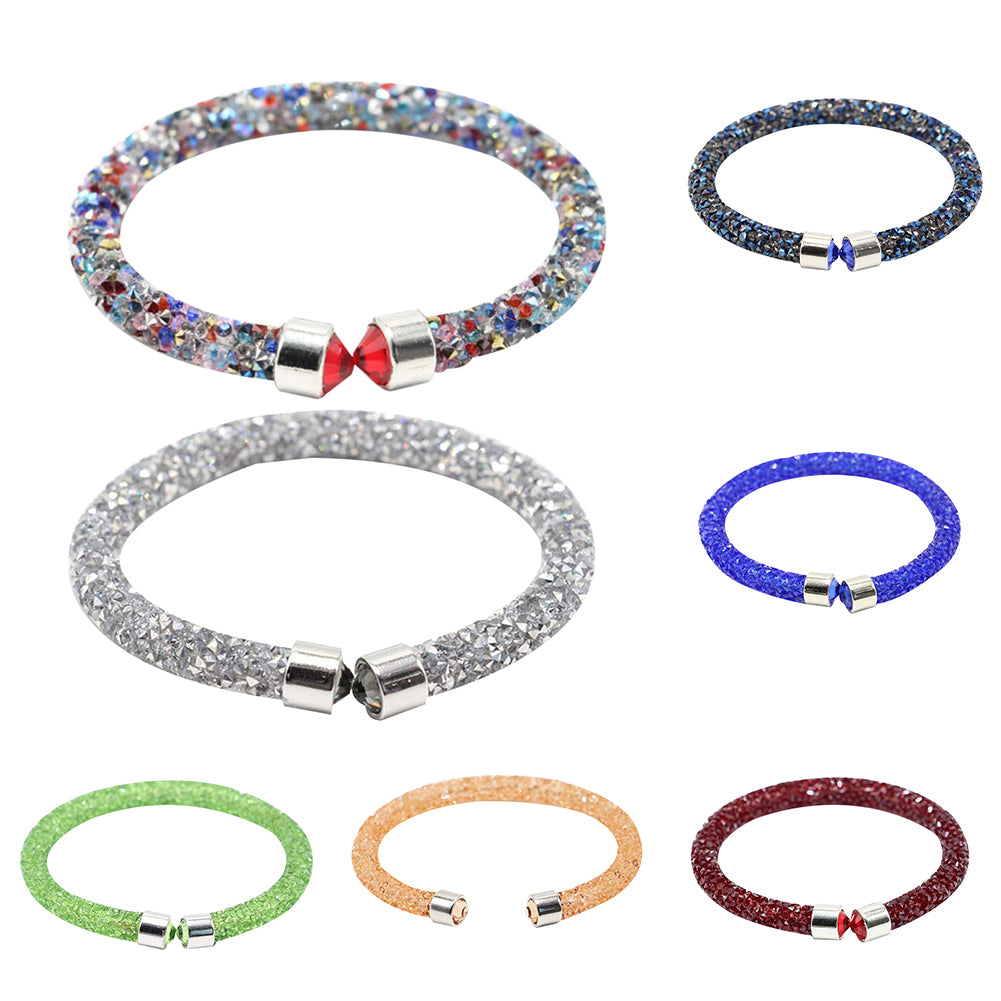 Women Fashion Full Pave Rhinestone Bracelet Open Bangle Jewelry Party Gift