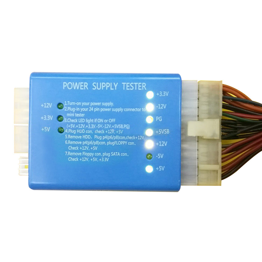 PC Computer High Quality 20/24 Pin PSU ATX SATA HD Power Supply Tester Tool