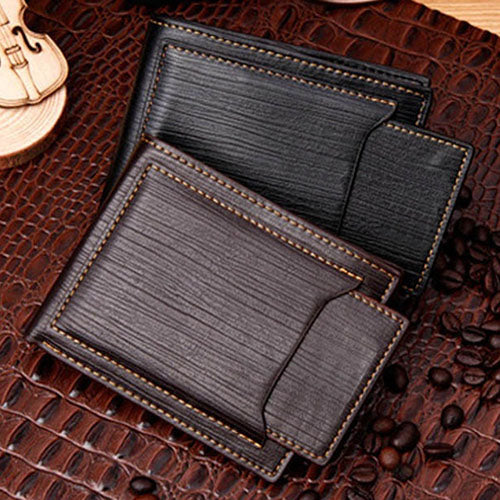 Men's Faux Leather Bifold Credit Card Slots Wallet