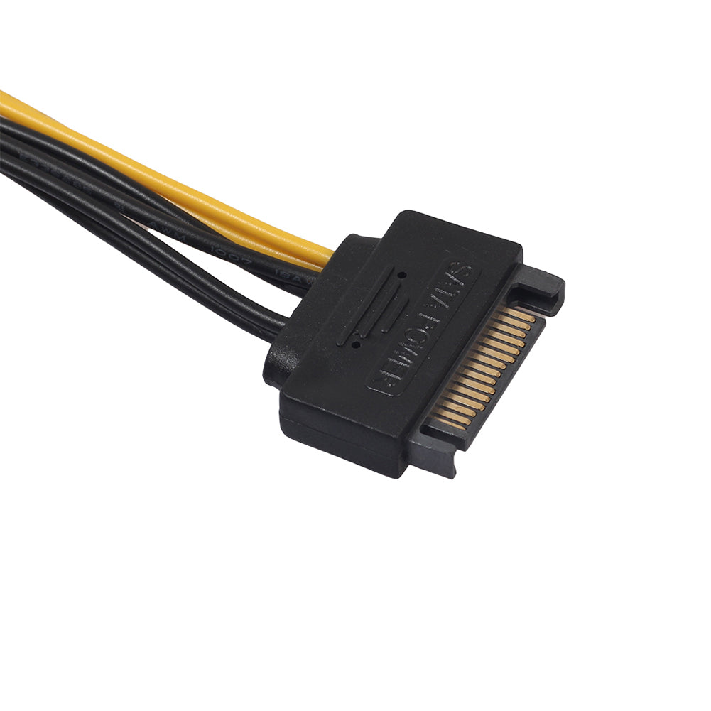 Single SATA 15pin to 8pin(6+2) PCI-E PCI-Express Power Supply Adapter Cable Cord