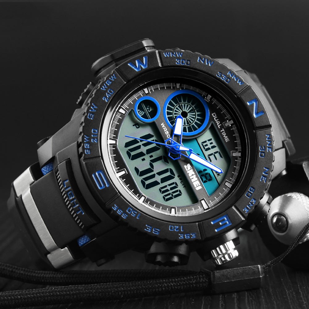 Fashion Sports Waterproof Dual Time Digital Analog Luminous Wrist Watch Gift