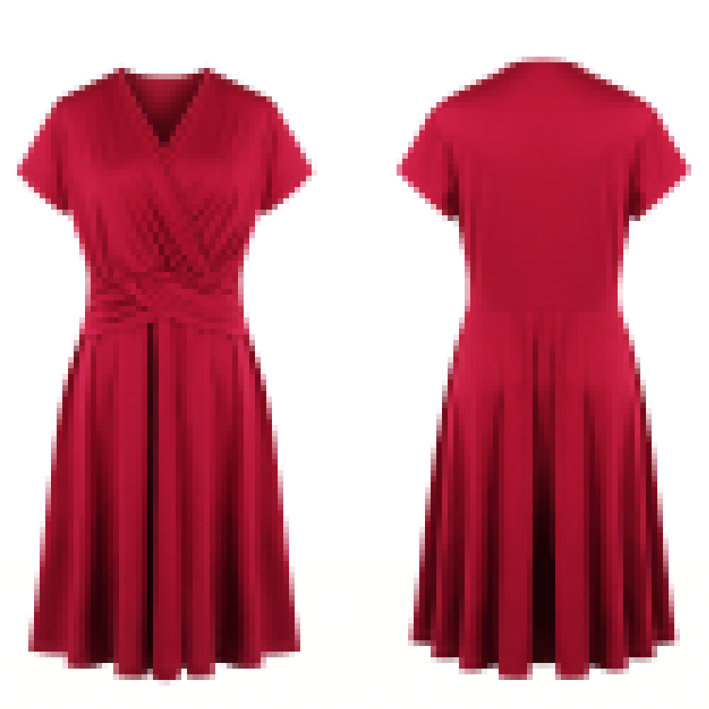 Fashion Women V-Neck Casual Ruched Waist Evening Party Cocktail Swing Dress