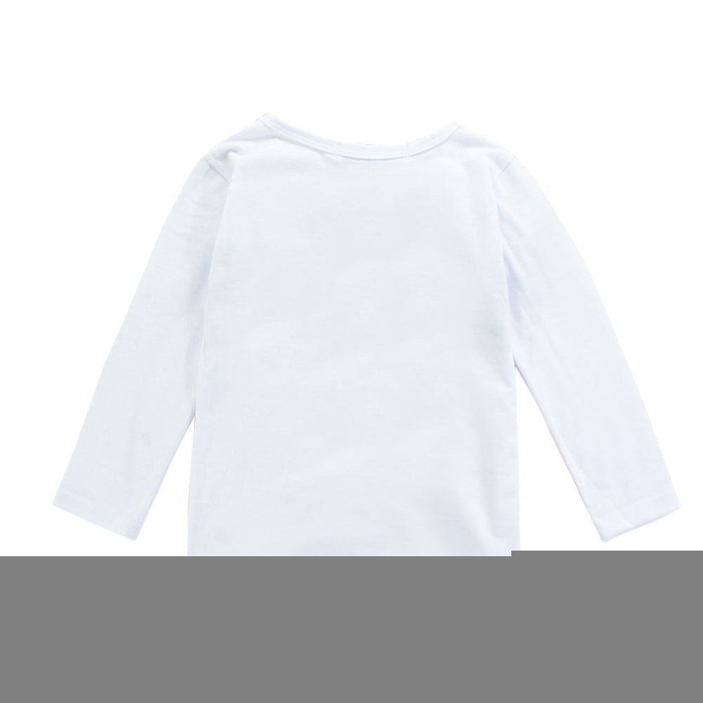 Kid Girls Fashion Spring Love Flowers Printed Long Sleeve Shirt Skirt Outfits