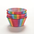 100Pcs Colorful Rainbow Paper Baking Cupcake Cake Liner Muffin Molds Tool