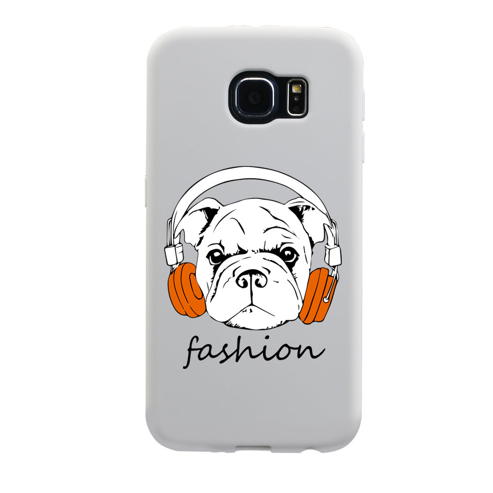 Dog with Headphone Touch Screen Flip Full Case for iPhone 6S Samsung S6 S7 Edge