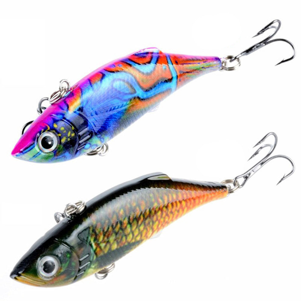 Colorful Painted Bionic Fish Shape 3D Eyes Fishing Hard Lure Bait Hooks Tool