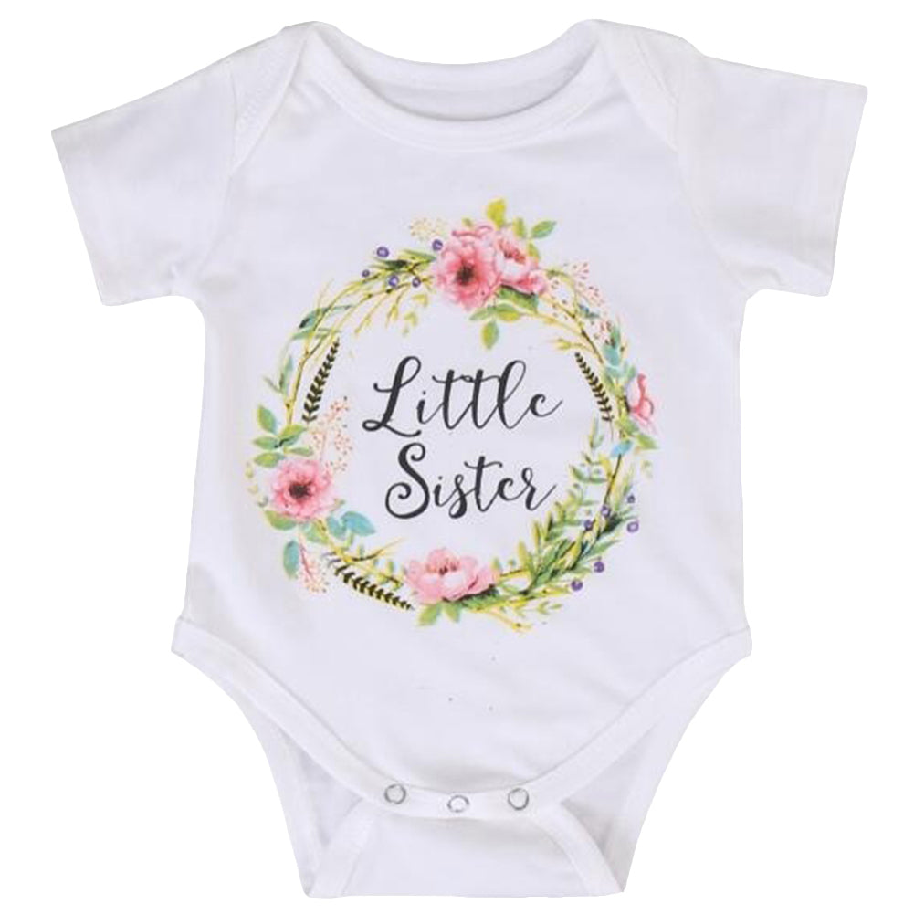 Newborn Girl Baby Kids Little Sister Romper Bodysuit Big Cotton T-shirt Top Gift