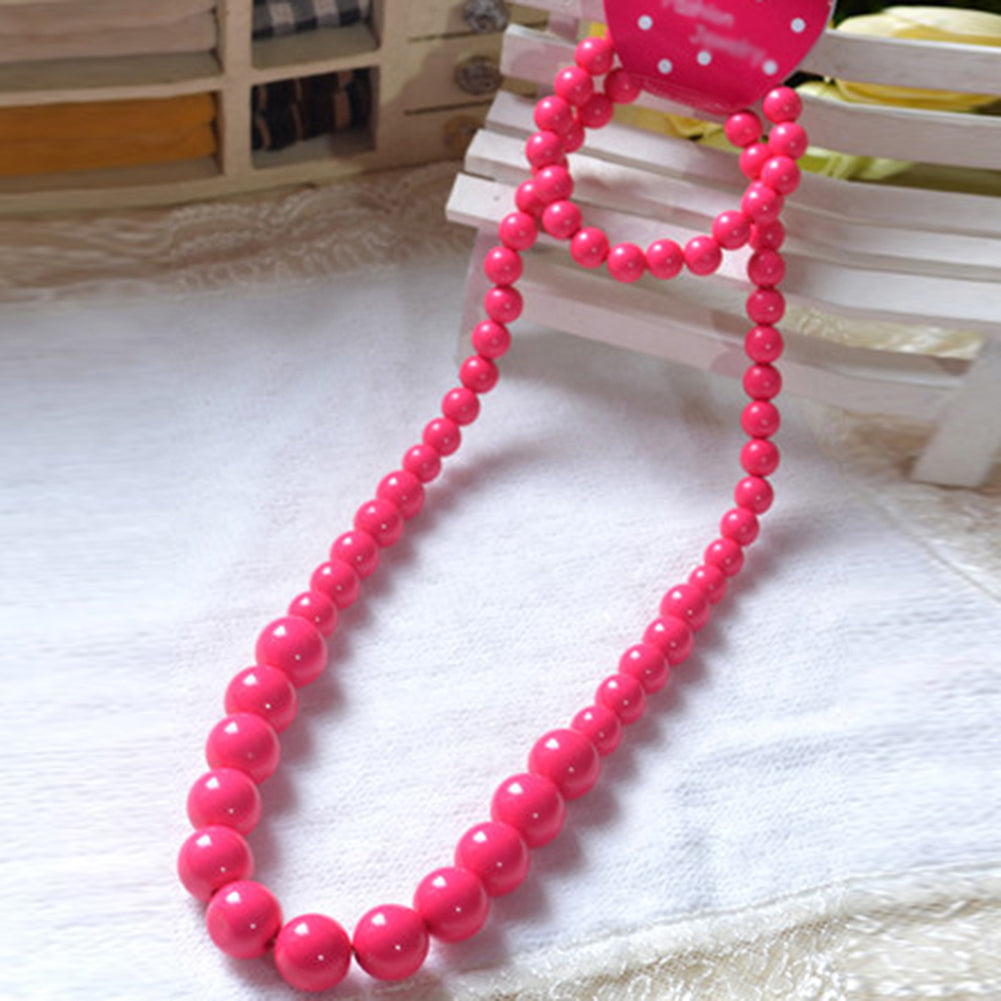Toddler Baby Girl Colorful Beads Chain Necklace Princess Jewelry Birthday Gift