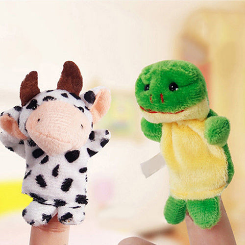 10 Pcs Family Finger Puppets Cloth Doll Baby Educational Hand Cartoon Animal Toy