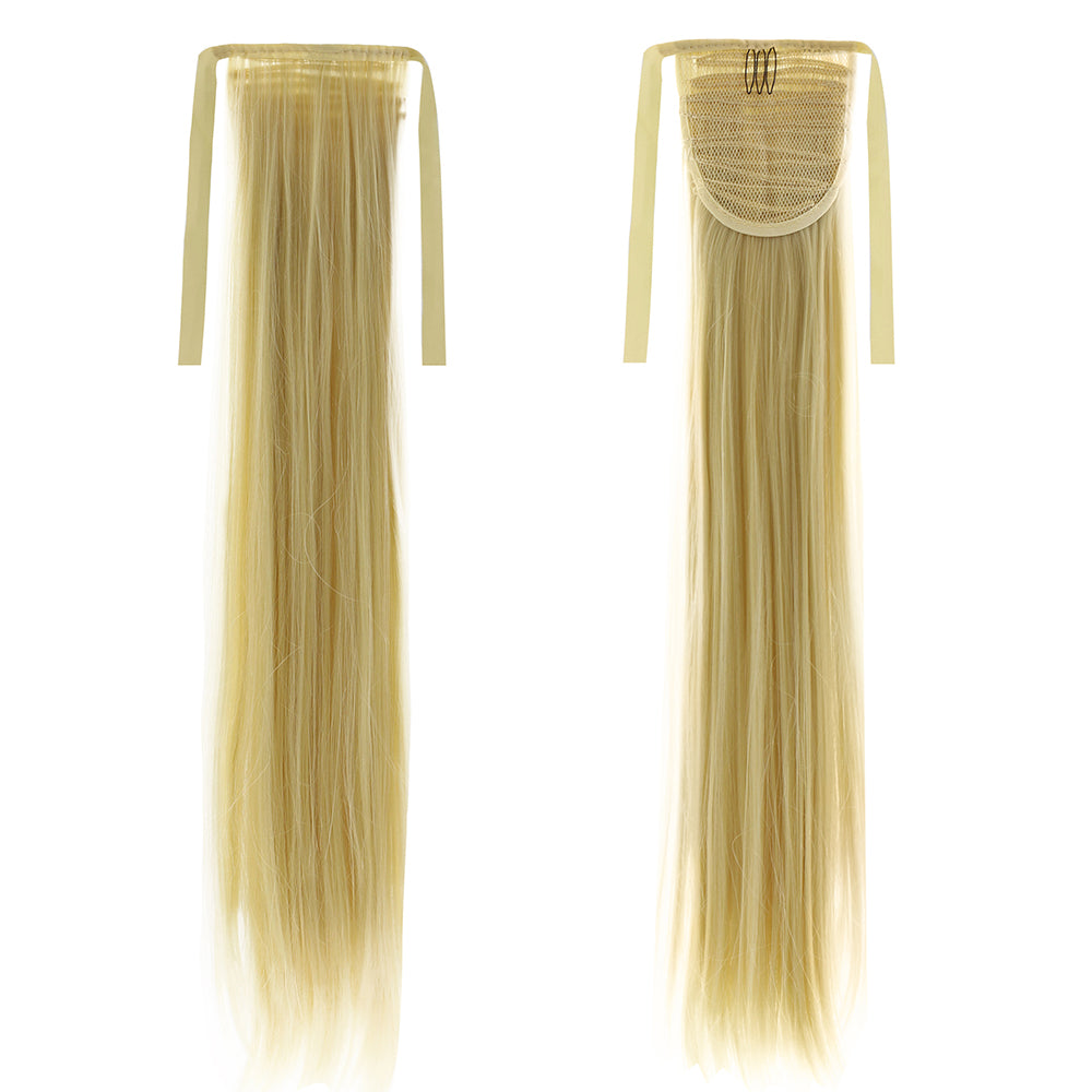 Long Straight Curly Ponytail Hair Extension Wrap Around Ribbon Clip-in Hairpiece