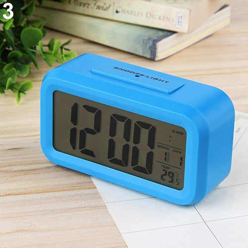 Led Digital Electronic Alarm Clock Backlight Time With Calendar + Thermometer