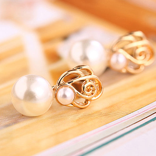 Fashion Women Faux Pearl Ear Studs Earrings Wedding Party Bride Ear Jewelry