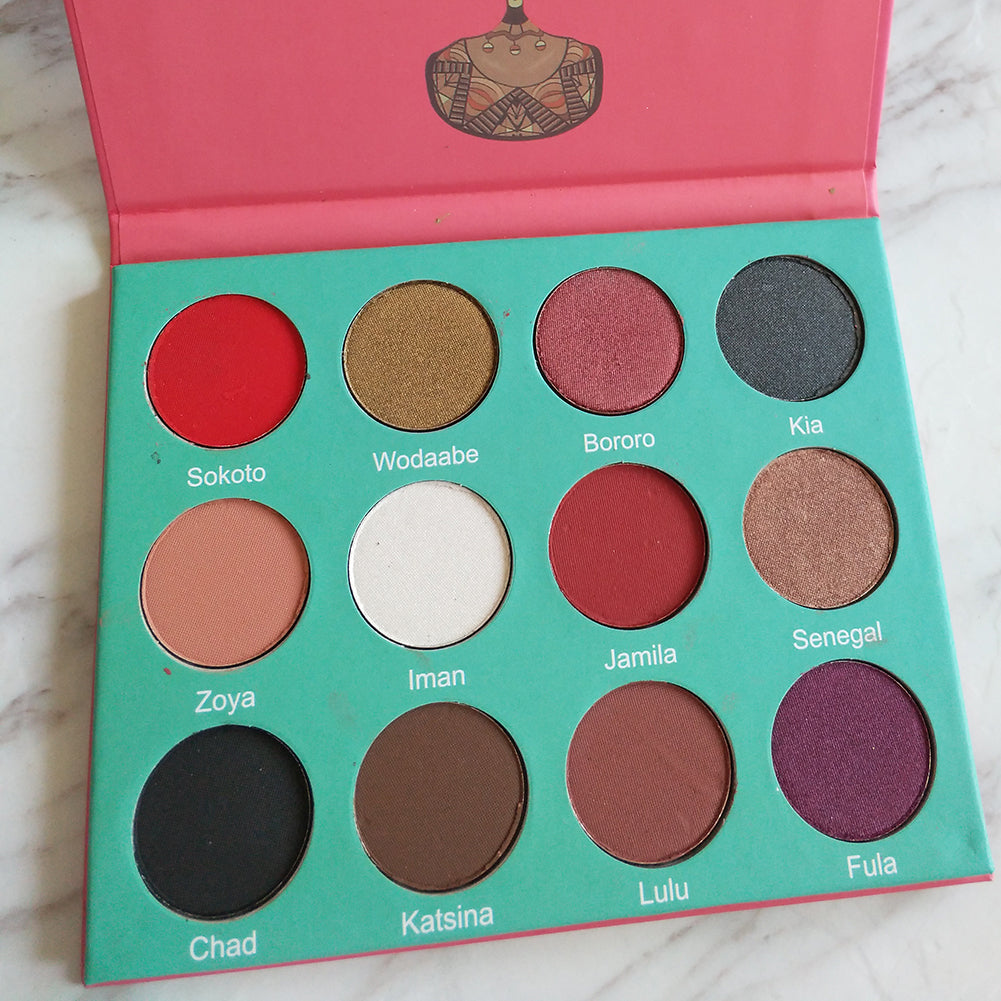 6 12 16 Colors Glitter Matte Effect Powder Eyeshadow Palette Eye Cosmetic Makeup