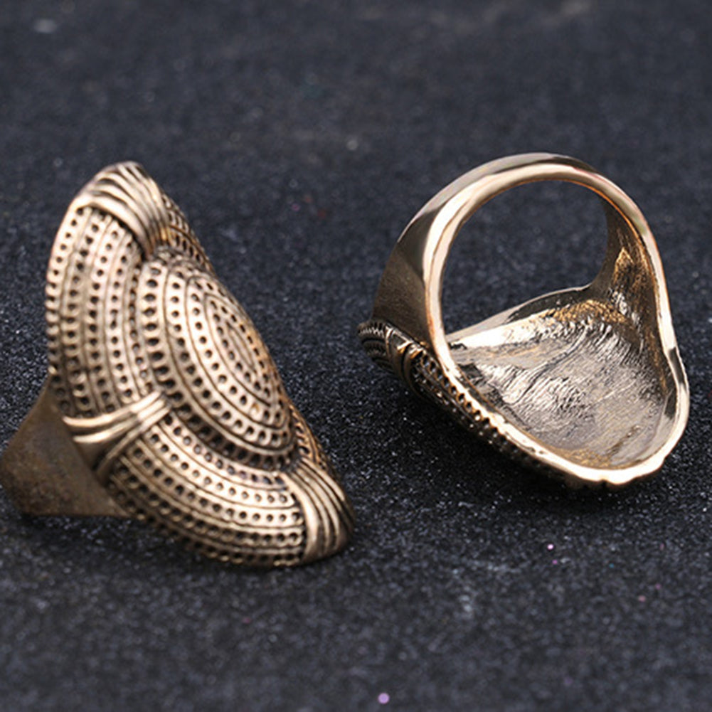 Creative Exaggerate Mesh Holes Design Alloy Finger Ring Men Women Jewelry Gift