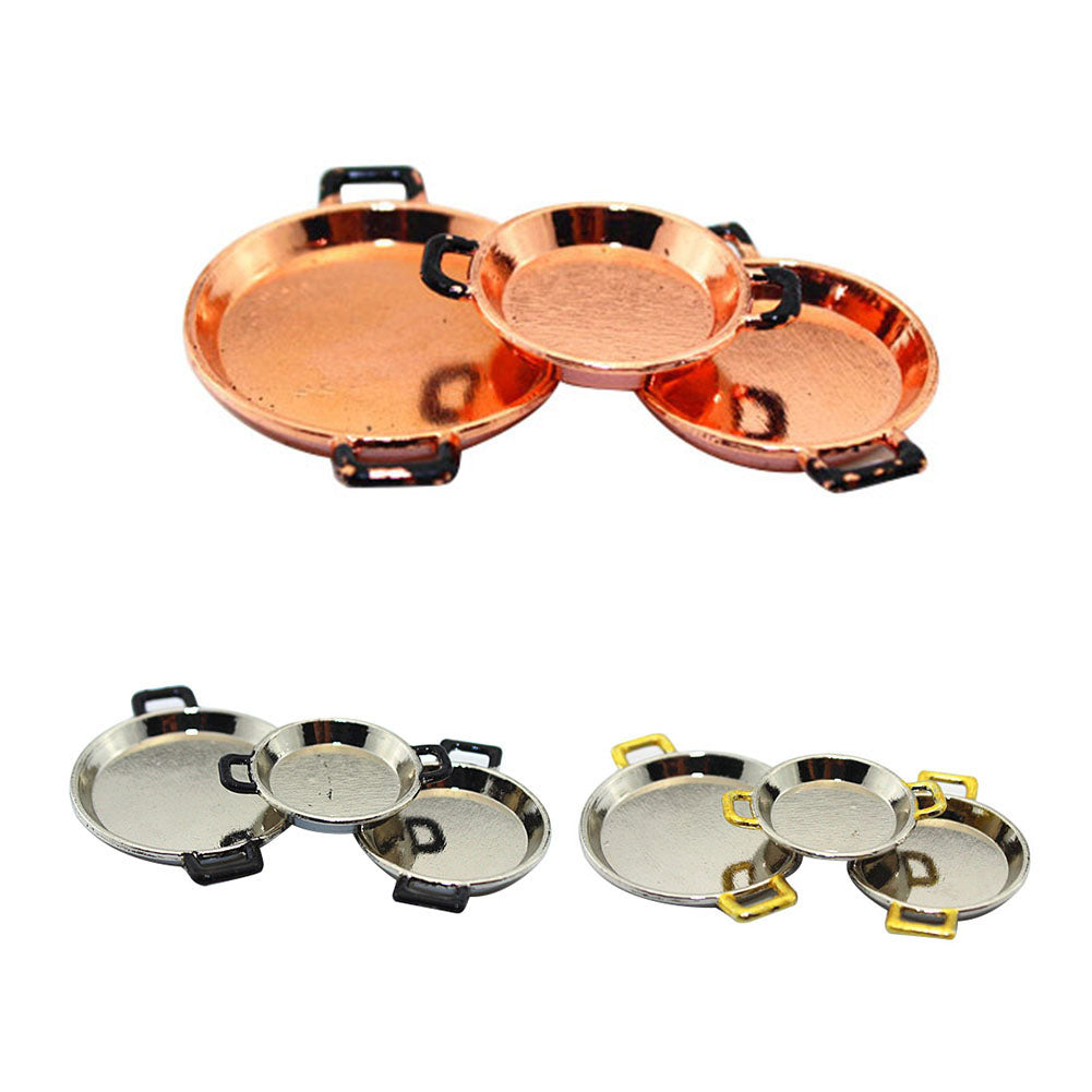 3Pcs Mini Plate 1:6 1:12 Simulation Model Toy Dollhouse Accessories Home Decor