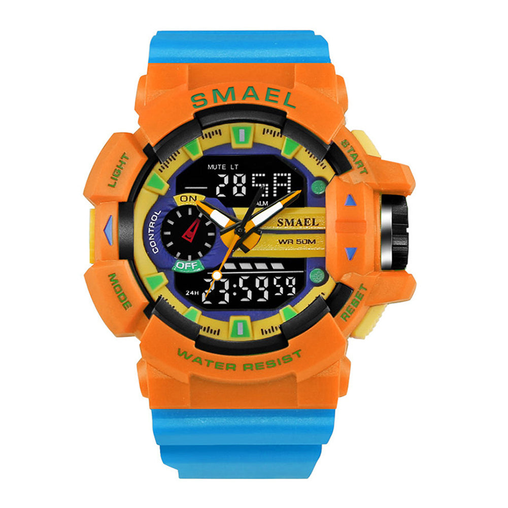 Fashion Men Sport Waterproof Shockproof Dual Display LED Digital Wrist Watch