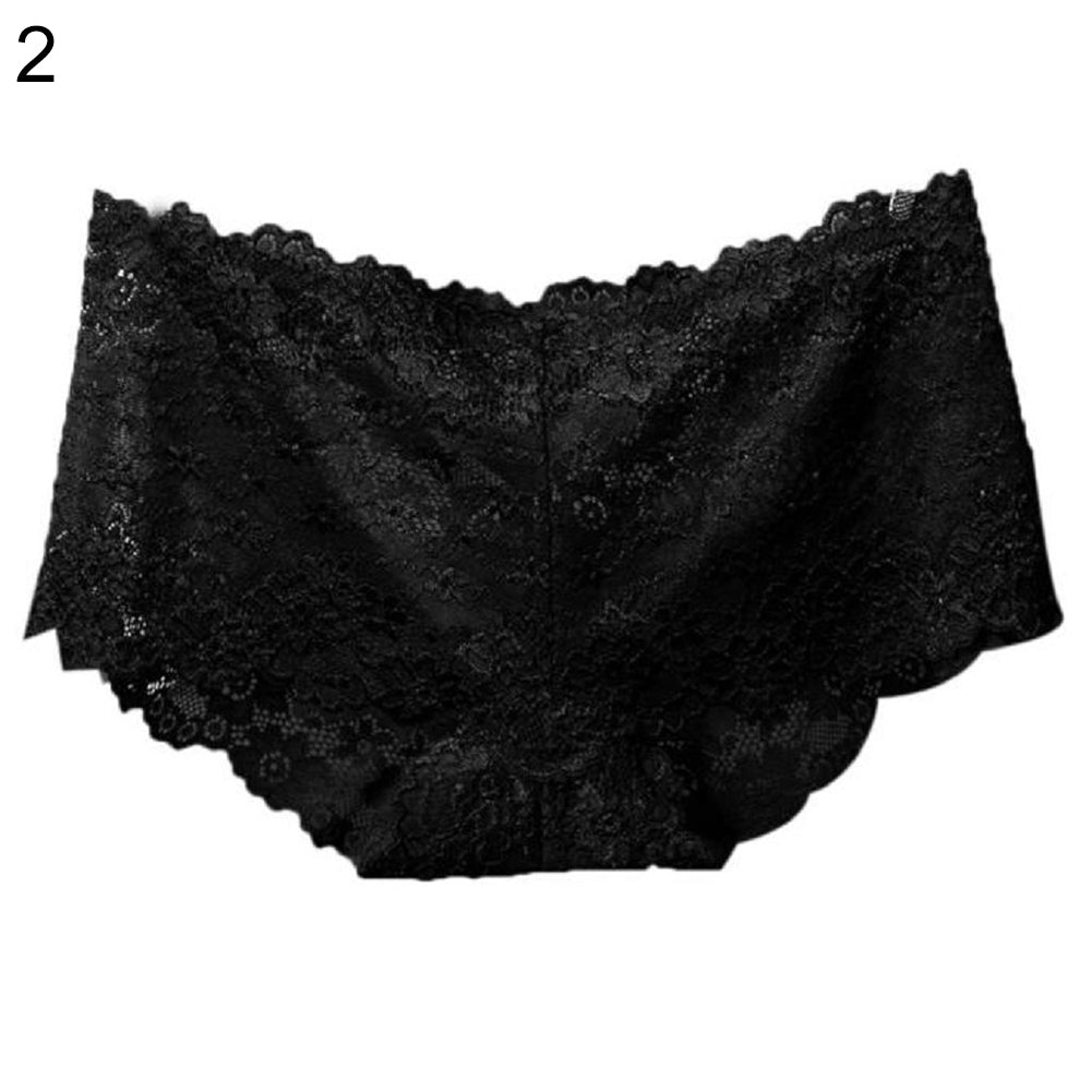 Women's Sexy Lace Low Waist See Through Hip Lifting Briefs Panties Underwear