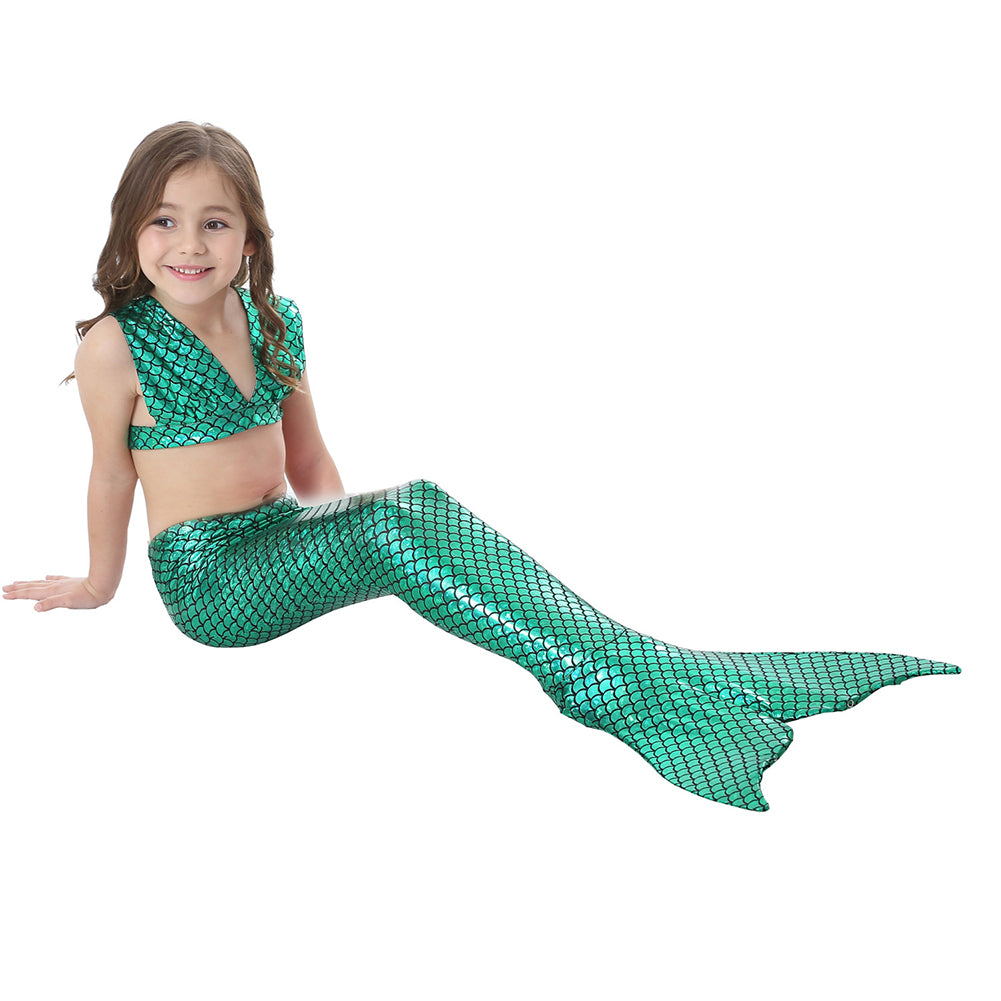 Little Girls Swimming Mermaid Tail Cosplay Swim Bikini Set Costume Sexy Swimwear