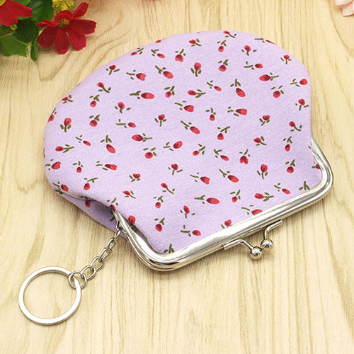 Women's Lovely Floral Pattern Card Change Holder Mini Wallet Clutch Coin Purse