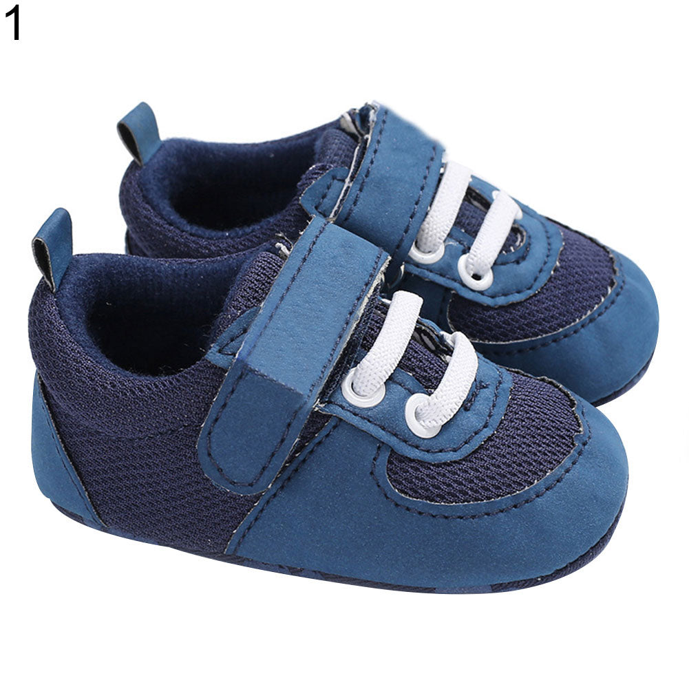 Infant Newborn Baby Mesh Magic Tape Anti-slip Soft Sole Prewalker Toddler Shoes