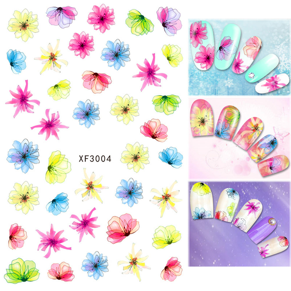 Fashion Flower Cat Heart Nail Art Sticker Decal Manicure Nail Tip Decoration