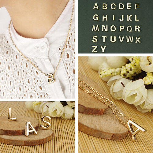 Fashion Women Jewelry DIY Letter Pendant Link Chain Charm Necklace Party Gift